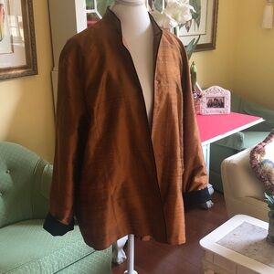 Beautiful Bleu Bayoo 100% Silk Copper Jacket Size 2X